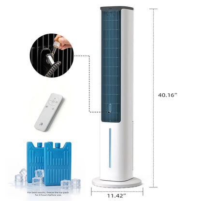 36-Inch Bladeless Tower Fan with Remote, 85° Oscillation, 3 Speeds & 12-Hour Timer